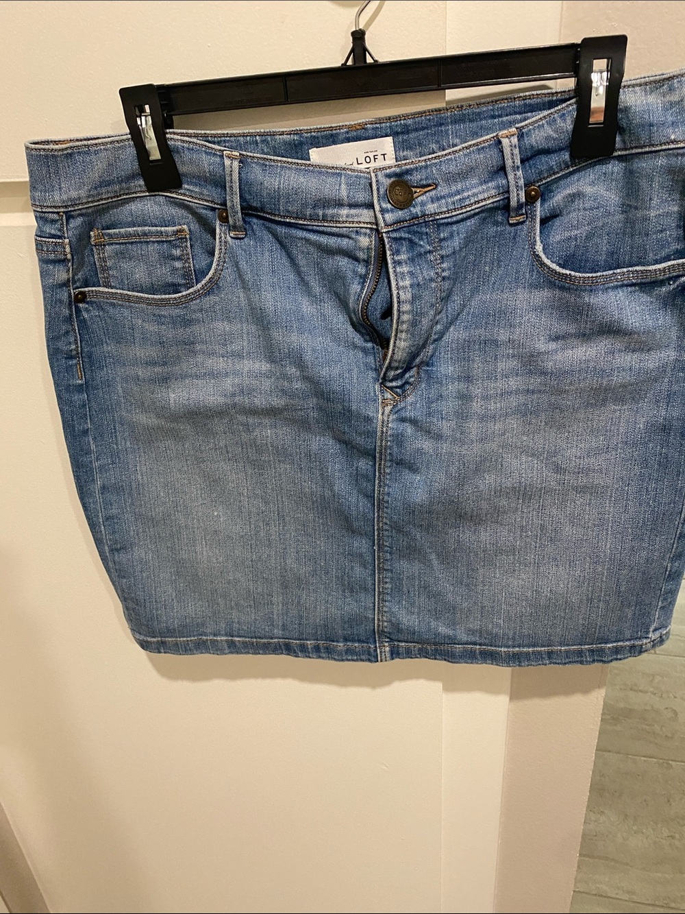 LOFT Light Blue Denim Mini Skirt